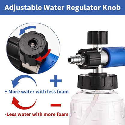 Foam Cannon for Pressure Washer with Dual Connector Accessory, FENG PAI Dual Lance Soap Cannon, Double Tip Soap Attachment for Foam Blaster, 1/4" Quick Connect, 3600 PSI