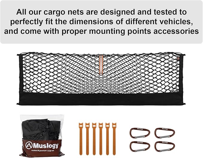 Muslogy for Maverick Cargo Mesh Net Accessories Stretchable Trunk Organizer Cargo Elastic Mesh Bed Net with Hooks Compatible with Ford Maverick XL XLT 2022 2023 2024 2025