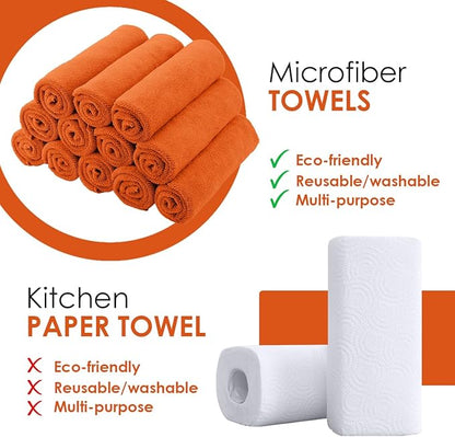 Avalon Towels Microfiber Cleaning Cloths (Value Pack of 36) - Size 16 x 16 Inches, Highly Absorbent Cleaning Rags, Lint Free, Reusable and Washable, Microfiber Towels for Cars