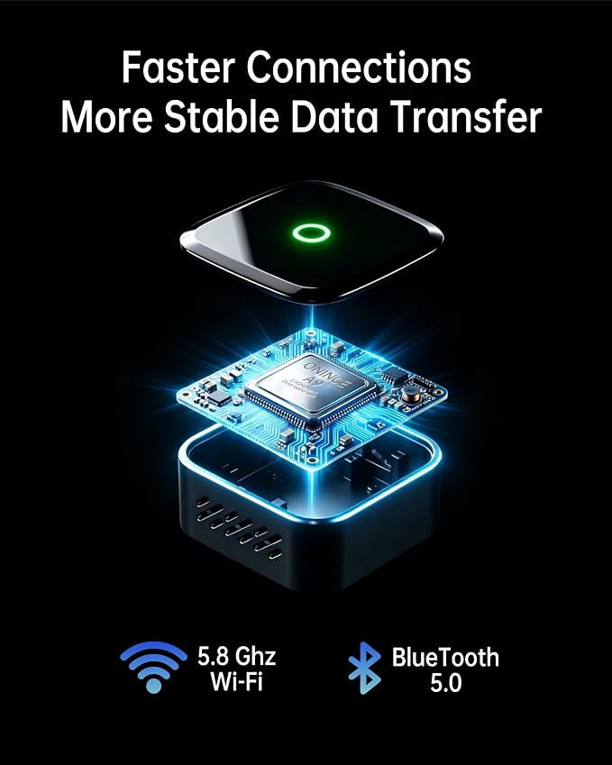 ONINCE Wireless CarPlay Adapter USB-C | Wired to Wireless Conversion | Plug & Play | Auto Reconnect | Low Latency for Factory CarPlay Cars