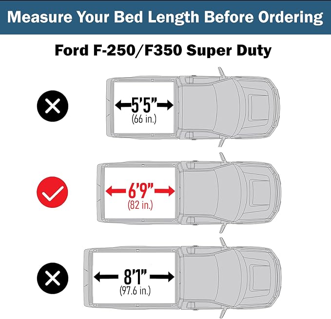 Low Profile Tri-Fold Truck Bed Tonneau Cover Fits 2017-2026 Ford F-250 F-350 Super Duty | 6.75FT (82") Bed | CFLPX043