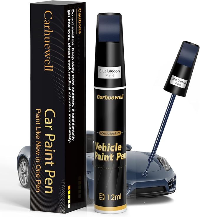 Blue Touch Up Paint for Cars, Auto Car Paint Touch Up Paint Pen for Deep Scratches, Car Scratch Repair Pen, Quick and Easy Solution to Repair Minor Automotive Scratches (Blue Lagoon Pearl)