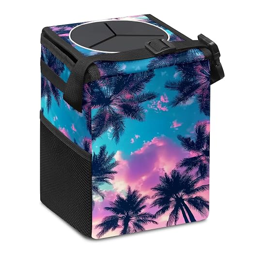 Car Trash Can – Multi-Purpose, Lightweight and Portable with Durable Water-Resistant Coating, No Installation Required, Practical and Ample Capacity, Variety of Colors.Coconut Tree