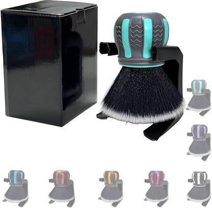Ultra Soft Detailing Brush, Handle XL Brush - Ultra Soft Bristles, Multi-Color Handles, Removable Brush Heads, with Storage Rack, Covers Large Area Inside or Outside Vehicles(Green)