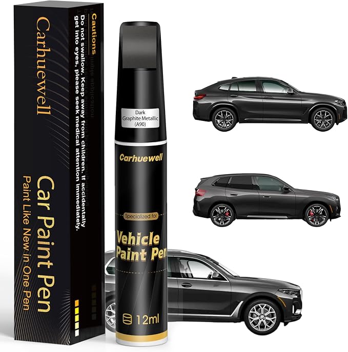 Dark Graphite Metallic(A90) Touch Up Paint Compatible with BMW, Exact Match Car Paint Pen Automotive Scratch Repair Remover Kit Quick & Easy Solution for Vehile Chips and Nicks