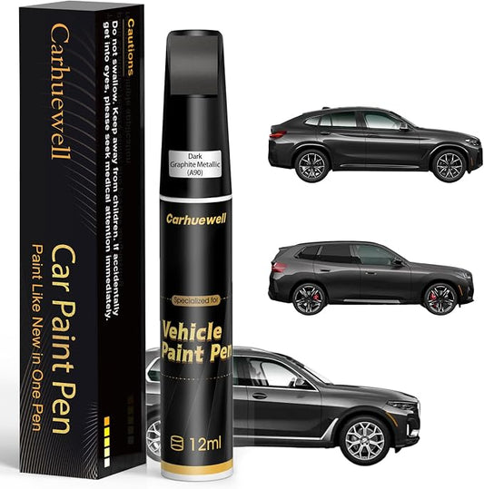 Dark Graphite Metallic(A90) Touch Up Paint Compatible with BMW, Exact Match Car Paint Pen Automotive Scratch Repair Remover Kit Quick & Easy Solution for Vehile Chips and Nicks