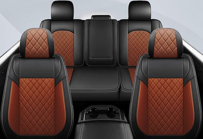 FREESOO Seat Covers for Dodge Ram 2019-2026 Ram 1500 Crew Quad Regular Cab 2011-2026 2500 3500 Mega Cab Bighorn Longhorn Laramie Tradesman, with Flat Bench, Black Brown