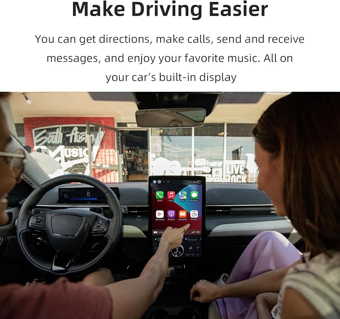 C5 2-in-1 Wireless CarPlay & Android Auto Adapter – Converts Factory Wired Connection to Wireless for Cars 2016+, Mini Plug & Play Car Play Dongle, OTA Update, USB C Cable, for iPhone & Android Phones