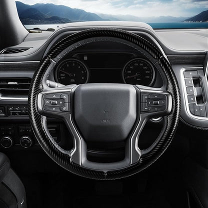 Steering Wheel Cover for Chevy Silverado 1500 2019-Present/ 2500 3500 2020-Present/Blazer 2019-Present (Gasoline Models)/ Suburban Tahoe 2021-2024, Car Steering Wheel Cover Accessories for Chevrolet
