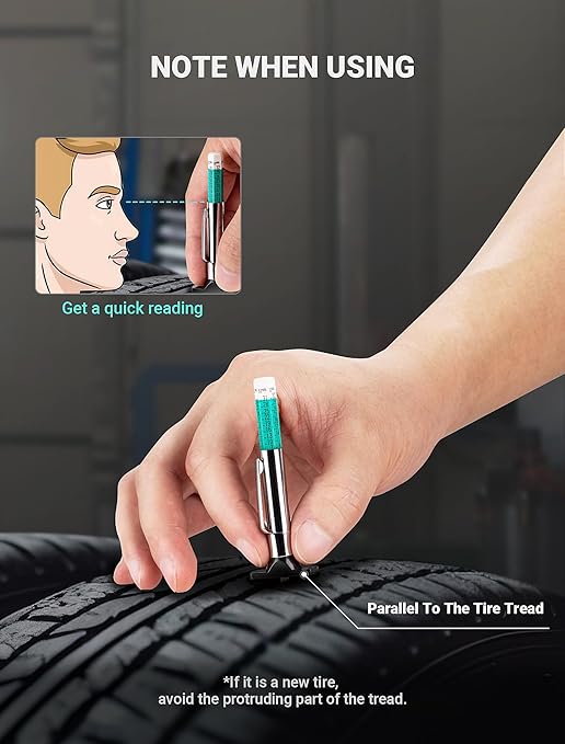 LUMITECO 3-Pack Tire Tread Depth Gauge, Color Coded Tire Tread Gauge in 1/32 Inch, Efficient Tread Depth Gauge 32nds Tire Measure Tool Depth for Car, Semi Truck Tire Wear Tread Checker