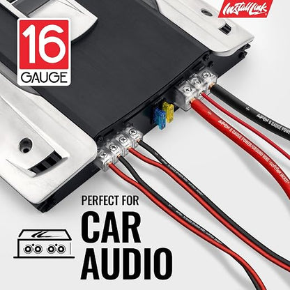 Install Link 16 AWG Gauge Speaker Wire Cable Stereo, Car or Home Theater, CCA (250 Feet)