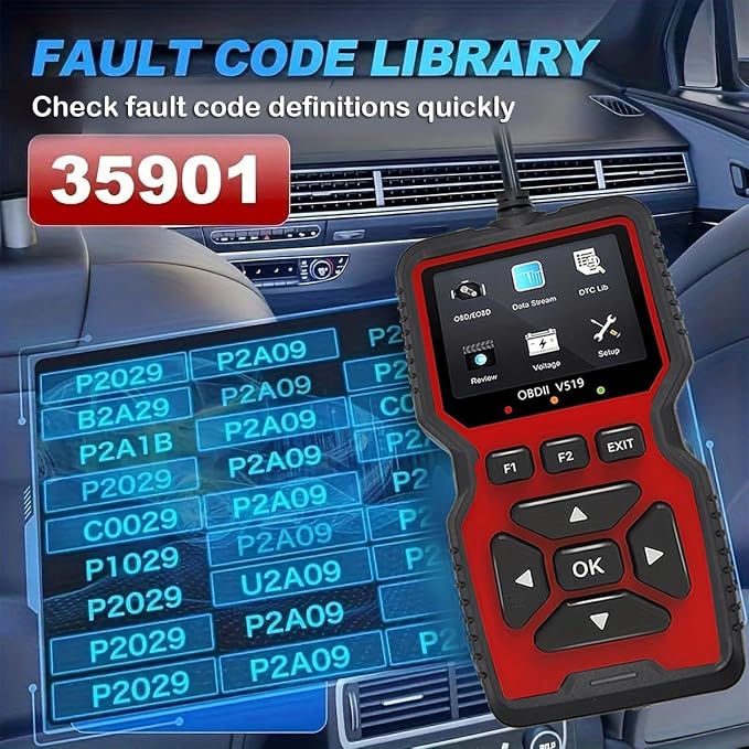 OBD2 Scanner Diagnostic Tool - Check Engine Light Code Reader, Reset Function, Data Stream, I/M Readiness, Full Features, Modes 6 & 8, for All 1996+ Vehicles