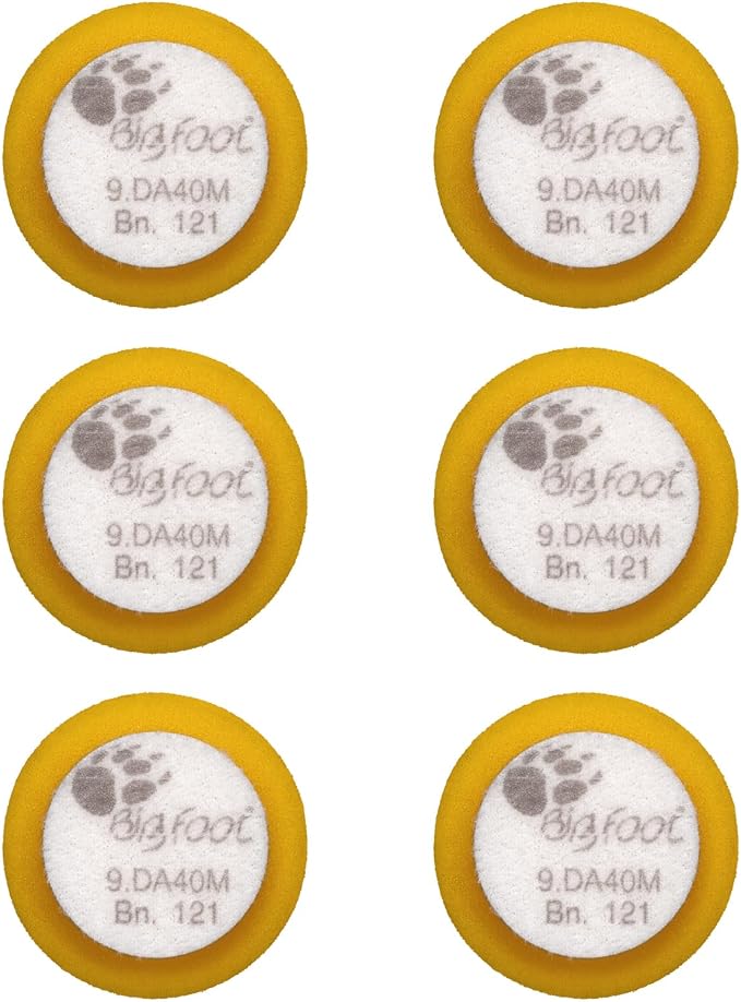RUPES 40mm Pack of 6 Yellow D-A Fine Wool Polishing Pads | Ideal for Paint Correction & Gloss Enhancement | Improves Finishing Performance | Compatible with 1.5" Backing Plate