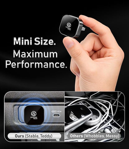 Wireless Car Play Adapter & Car Play Wireless Adapter 2-in-1, SHALOM TECH 5.8GHz Wired to Wireless Dongle, Plug & Play for Factory Wired CarPlay Cars, USB A USB C- Dark Grey