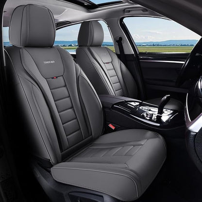 Coverado Car Seat Covers, Front Covers for Cars, Car Seat Cover Front Seats, Automotive Seat Cover, Waterproof, Leather Car Seat Cushion, Universal Interior Covers Seat Protectors for Most Cars