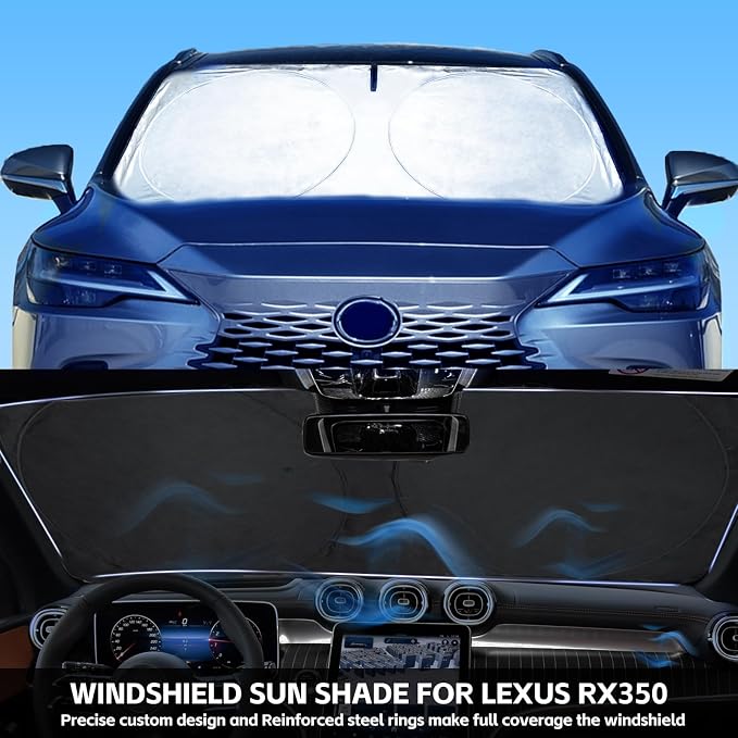 INSAUTO Windshield Sunshade for Lexus RX 350 450h 2016-2022 RX 350, RX 350 F Sport, RX 350L 2023 2024 2025, Front Window Sun Visor Cover, UV Heat Blocker Protector, Foldable Sun Shade Accessories