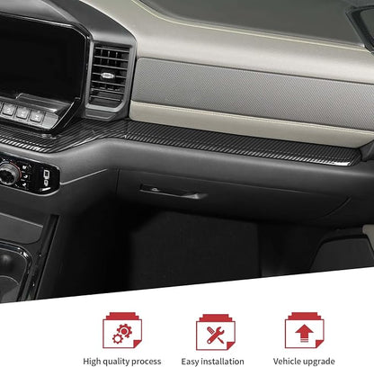 JeCar for Silverado Carbon Fiber Interior Center Console Dash Panel Cover Trim for 2022 2023 2024 2025 2026 Chevrolet Chevy Silverado 1500