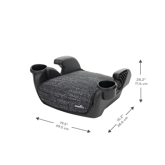 Evenflo GoTime No Back Booster Car Seat, Forward Facing (Static Black)