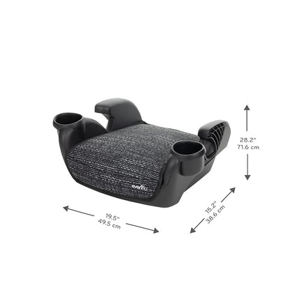 Evenflo GoTime No Back Booster Car Seat, Forward Facing (Static Black)