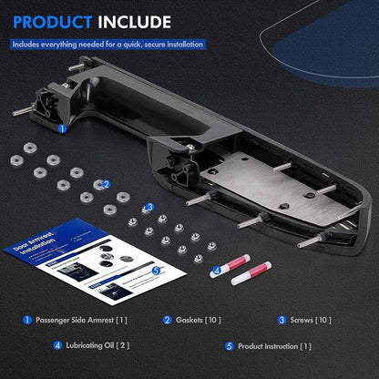 22818470 Front Right Passenger Side Armrest Repair Kit Fit for Chevy Silverado 1500 2500HD 3500HD 2010-2014 For GMC Sierra 1500 2500 HD 3500 HD 2010-2014 Door Panel with Release Handle Below Armrest