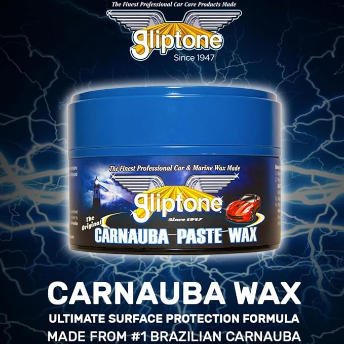 Gliptone Carnauba Paste Wax, Original Brazilian Carnauba Formula for Maximum Surface Protection and Long-Lasting Brilliant Shine, Easy Apply & Remove, 10.5 Oz | Original Brazilian Carnauba Formula, Maximum Surface Protection, Long-Lasting Brilliant Shi...