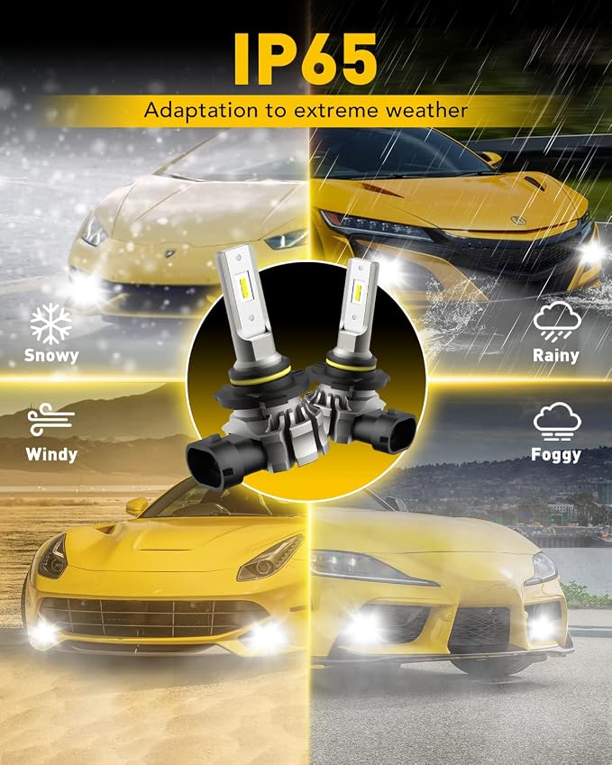 AUXITO 9145 LED Fog Light Bulbs, 6000LM 6500K Cool White Light, 300% Brightness H10 9140 9045 9040 Led Fog Lights, CSP LED Chips, DRL Replacement for Cars, Pack of 2