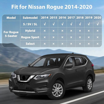 Floor Mats & Cargo Liner for 2014-2020 Nissan Rogue (Not for Sport/Hybrid/Select/7-Seater), All Weather TPE Floor Liners Custom Fit Rogue Heavy Duty Car Mats 1st & 2nd & Trunk Mat Accessories Black
