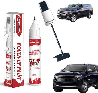 GLU/WA328E Midnight Blue Metallic Car Touch Up Paint for Chevrolet, Color Accurate Two-In-One Car Paint Scratch Repair Pen, Professional Scratch Remover for Vehicles Chips and Nicks Scuff