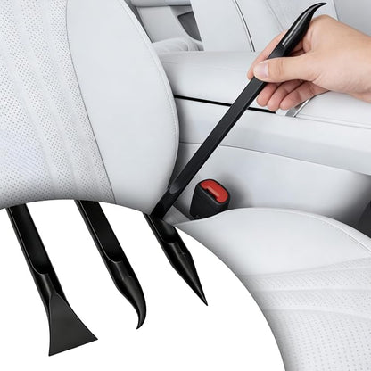 Car Detailing Pick Set, 3 Different Crevice Cleaning Tool for Tight Spaces, Easy to Remove Stickers, Labels, Oil Stains, Food, Dirt (Black) | Car Crevice Cleaning Tool for Clean Small Narrow Spaces and Gaps