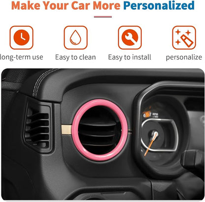 JeCar 11pcs Pink Interior Trim Kit for 2024 2025+ Jeep Wrangler JL JLU & Gladiator JT