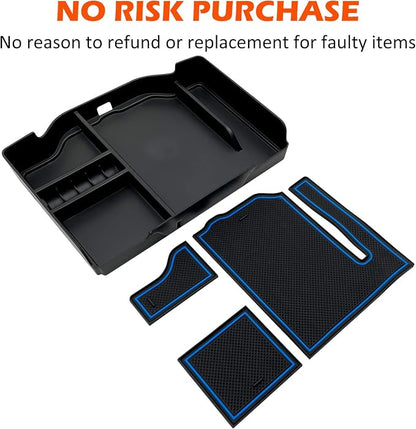 Center Console Organizer fits for Dodge RAM 2026 2025 2024 2023 2022 2021 2020 2019 1500 2500 3500 Accessories Interior Storage Box Armrest Storage Tray(Blue)