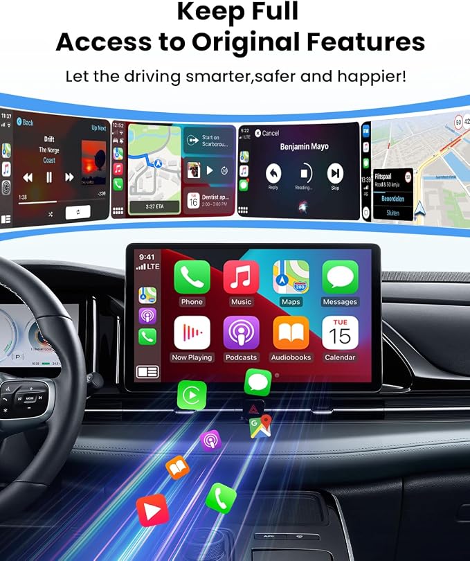 Wireless CarPlay Adapter for iPhone Wired Carplay to Wireless，Mini USB Design for Cars Automatic Connection 5.4WIFI Plug &Play for 2016+ Car