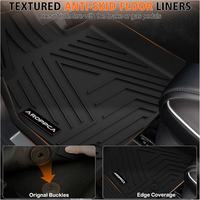 All Weather Car Floor Mats Cargo Liner with Backrest Mat for Ford Bronco 4 Door 2025 2024-2021(Not for Bronco Sport), TPE Rubber Liners Full Set Automotive Mats for 2025 Bronco Accessories