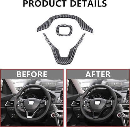 20 Pcs Carbon Fiber Interior Kit, Gear Shift Panel Cover AC Air Vent Cover Side Door Panel Strip Cover Steering Wheel Cover Compatible with Honda Accord 10th Gen 2018-2022