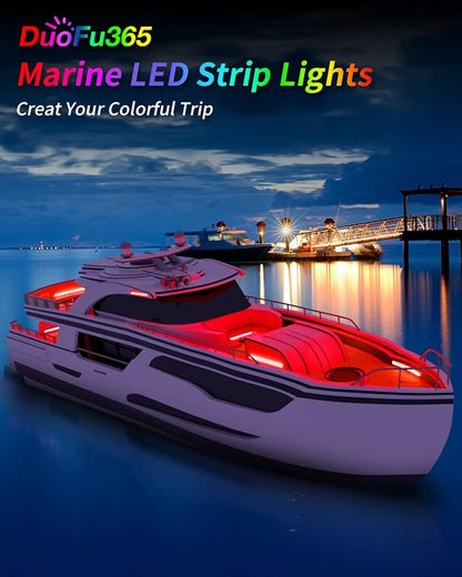 DUOFU365 Car Led Strip Lights, Golf Cart Lights, 12V LED Strip Light for Truck Car Motorcycle Boat Marine RV Golf Cart Truck Trailer Cargo Home Led Strip Red,12inch(Pack of 4)