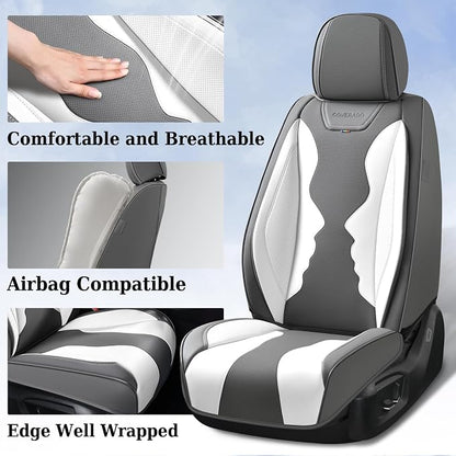 Coverado Pride Ride Car Seat Covers Full Set, Rainbow Seat Covers for LGBTQ+, Leather Waterproof Universal Car Interior Covers Seat for Most Cars