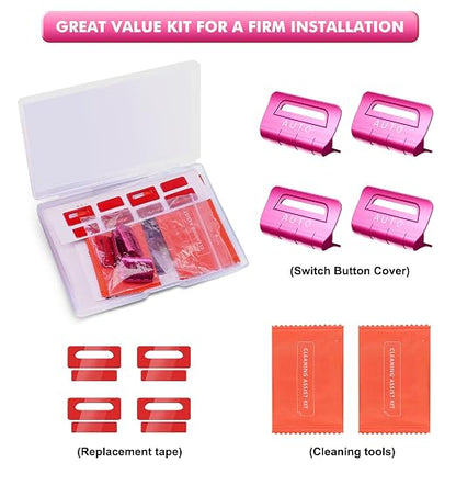 for Jeep 4 PCS Upgrade Metal Window Switch Button Cover Compatible with Jeep Wrangler JL JLU 2026 2025 2024 2023 2022 2021 2020 2019 2018 & Gladiator JT 2020-2026 Interior Accessories (Pink)