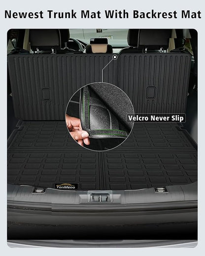 Floor Mats & Cargo Mat & Backrest Mat Custom for Ford Escape 2020-2025 2026 (NOT for Hybrid), Door Sill Guards, All Weather TPE Full Set Floor Liners Trunk Mat for Escape Gas Accessories, Black