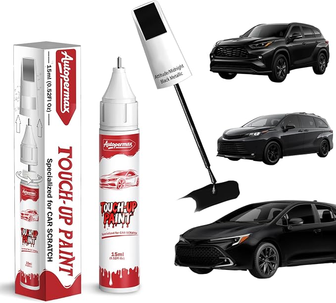 218 Attitude/Midnight Black Metallic Car Touch Up Paint for Toyota, Color Accurate Two-In-One Car Paint Scratch Repair Pen, Professional Scratch Remover for Vehicles Chips and Nicks Scuff