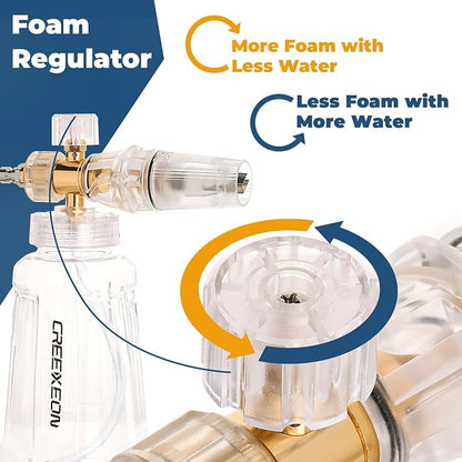 Foam Cannon for Pressure Washer, Adjustable Foam Blaster, M22 and 1/4 Inch Quick Connect, Extra Nozzle 1.1mm