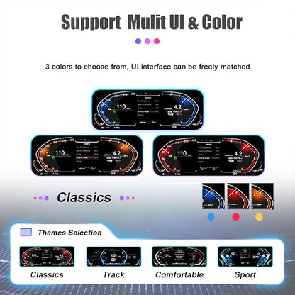 12.3 inch Digital Dash Instrument Cluster for BMW 5 Series E60 E61 525D 2003-09 Years, LCD Digital Panel Speedometer car Dashboard Replacement Digital Gauge Cluster-1