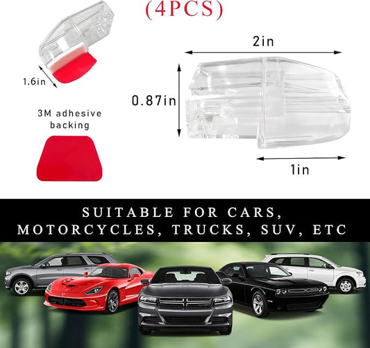 Yourkar 4 PCS Deer Whistles, Deer Warning Devices with Waterproof Adhesive Tapes, Car Save Deer Whistles Avoids Collisions Suitable for Vehicles, Trucks, SUVs, Car Accessories (Transparent)