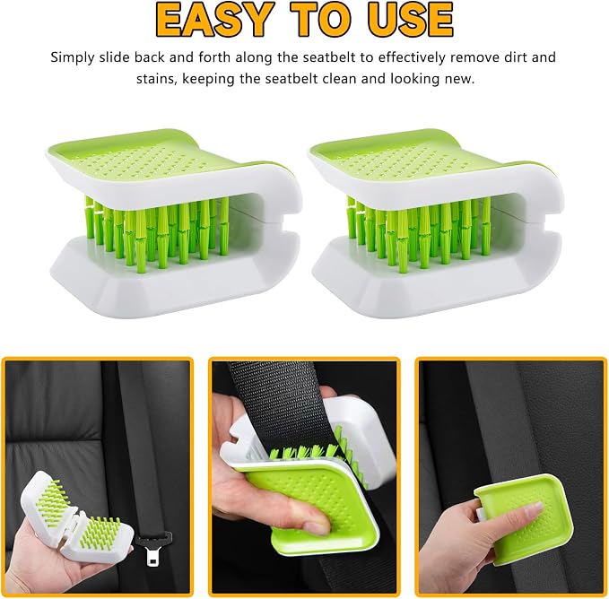 Car Seat Belt Cleaning Brush,Double Sided U-Shaped Interior Car Detailing Brushes,Non-Slip Seatbelt Cleaner,Multifunctional Cutlery Cleaner Brush,Washing Tool Seatbelt Cleaning Supplies (2PCS)