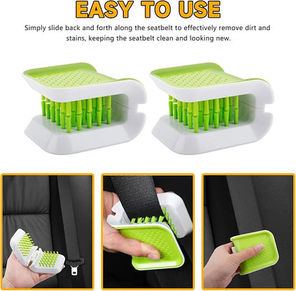Car Seat Belt Cleaning Brush,Double Sided U-Shaped Interior Car Detailing Brushes,Non-Slip Seatbelt Cleaner,Multifunctional Cutlery Cleaner Brush,Washing Tool Seatbelt Cleaning Supplies (2PCS)