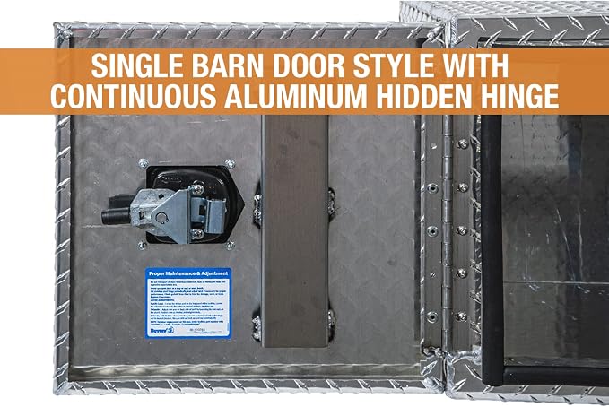 Buyers Products 1702225 Underbody Truck Tool Box with Barn Doors, 24x24x24 Inch, Diamond Tread Aluminum, Made in USA, Compression Latch, Weather Resistant, Toolbox for Flatbeds, Trailers & Work Trucks