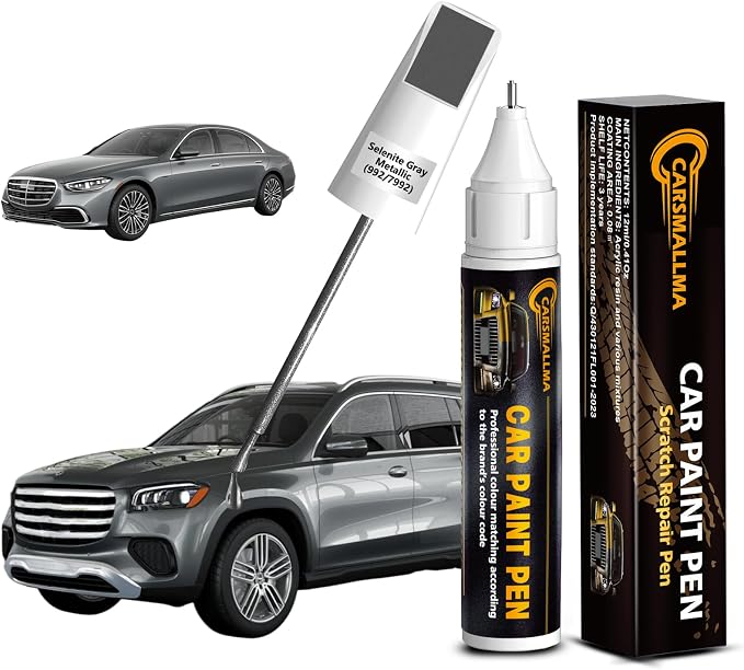 Car Touch Up Paint(992/7992 Selenite Gray Metallic) Compatible with Mercedes, Color Accurate Car Scratch Repair Remover Pen,Auto Paint Quick and Easy to fix vehicle Chips and Nicks Scuff