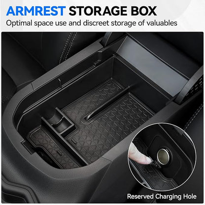 ELECFRESH 6PCS Center Console Organizer Tray for 2025 2024-2019 Toyota RAV4 Accessories, Armrest Storage Box, Driver Storage Drawer, Passenger Storage Mat Console Cup Holder Inserts for Toyota RAV4