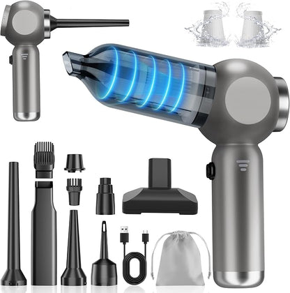 Portable Car Vacuum Cleaner High Power 17500Pa, Lightweight Mini Vacuum Cleaner, Hand Held Vacuum with LED 3-Speed Display, Multiple Attachments, Car Cleaning Kit Interior, Ideal Gift for Cars Owners