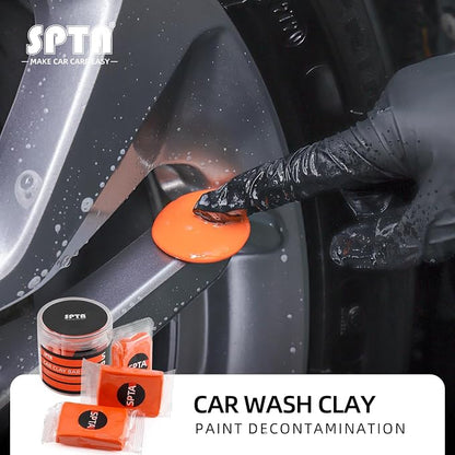 Clay Bar and Luber Synthetic Lubricant Kit, SPTA 3 Pack 300g, Medium Duty Clay Bars Detailing Magic Clay Bar with 16oz Luber Synthetic Lubricant for Car Wash Car Detailing Clean,RV, Bus,Glass Cleaning