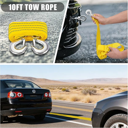 Car Roadside Emergency Kit Automotive Car Safety Kits for Vehicles Women Men Teen Driver Must Haves Black